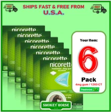 6 X Nicorette Gum 4mg Freshmint 210 Pieces ""SHIP FROM USA --- SUPER FAST""