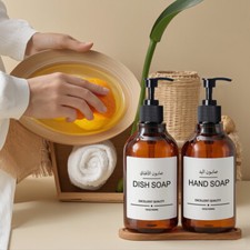 2 Pcs 500ml Refillable Lotion Bottles Hand Wash / Dish Soap Dispenser Container