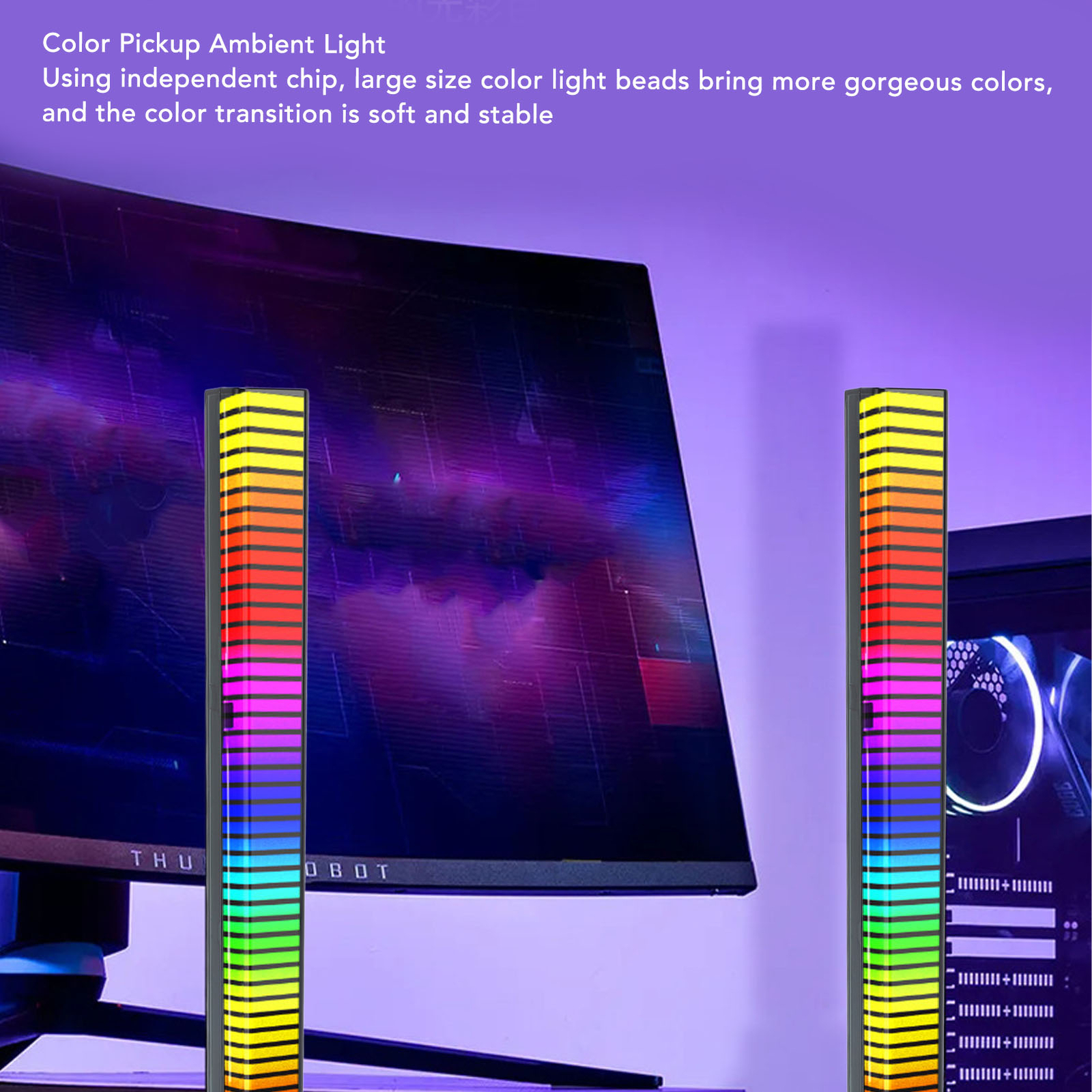 Multiple Modes RGB Light Bar Voice Control Rhythm Sync LED Ambient Light Bar Hot