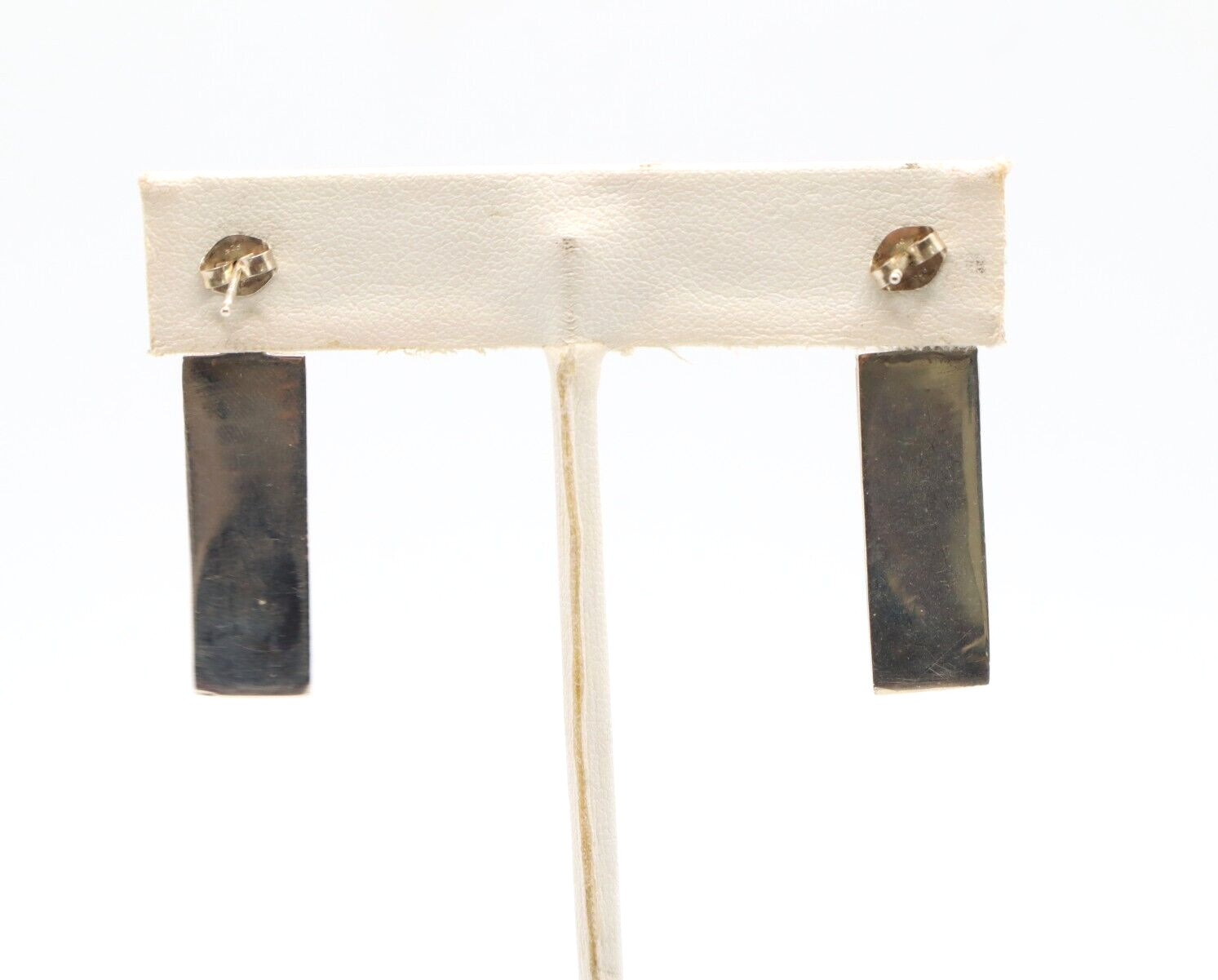 Sterling Silver 925 Rectangle Opal Dangle  Earrin… - image 3