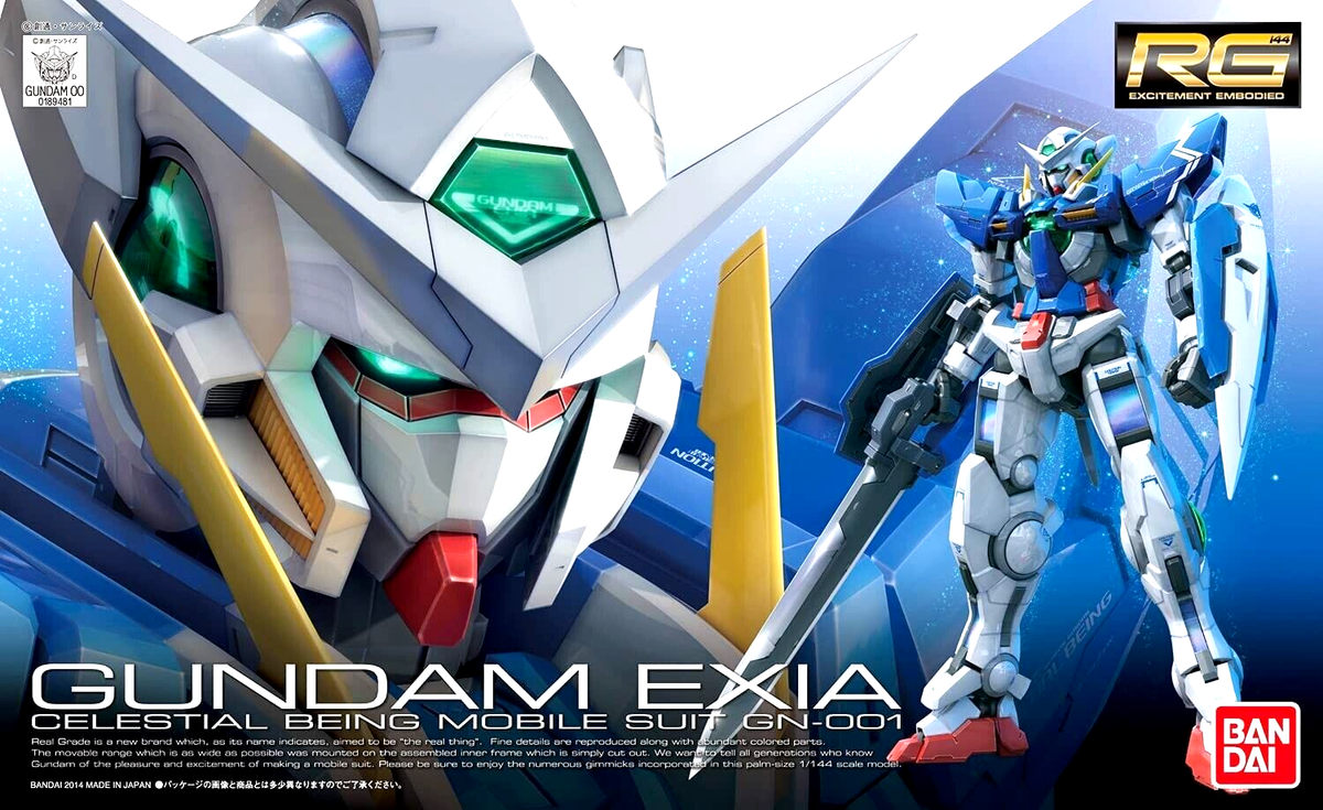 BANDAI - GUNPLA - RG 1/144 Scale - Gundam 00 - Gundam Exia | eBay