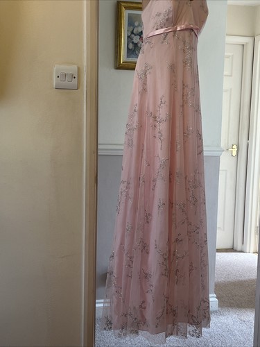 BLONDIE NITES BY LINDA BERNELL PROM BALL GOWN SPARKLY PINK DRESS MADE USA SMALL - Picture 3 of 15