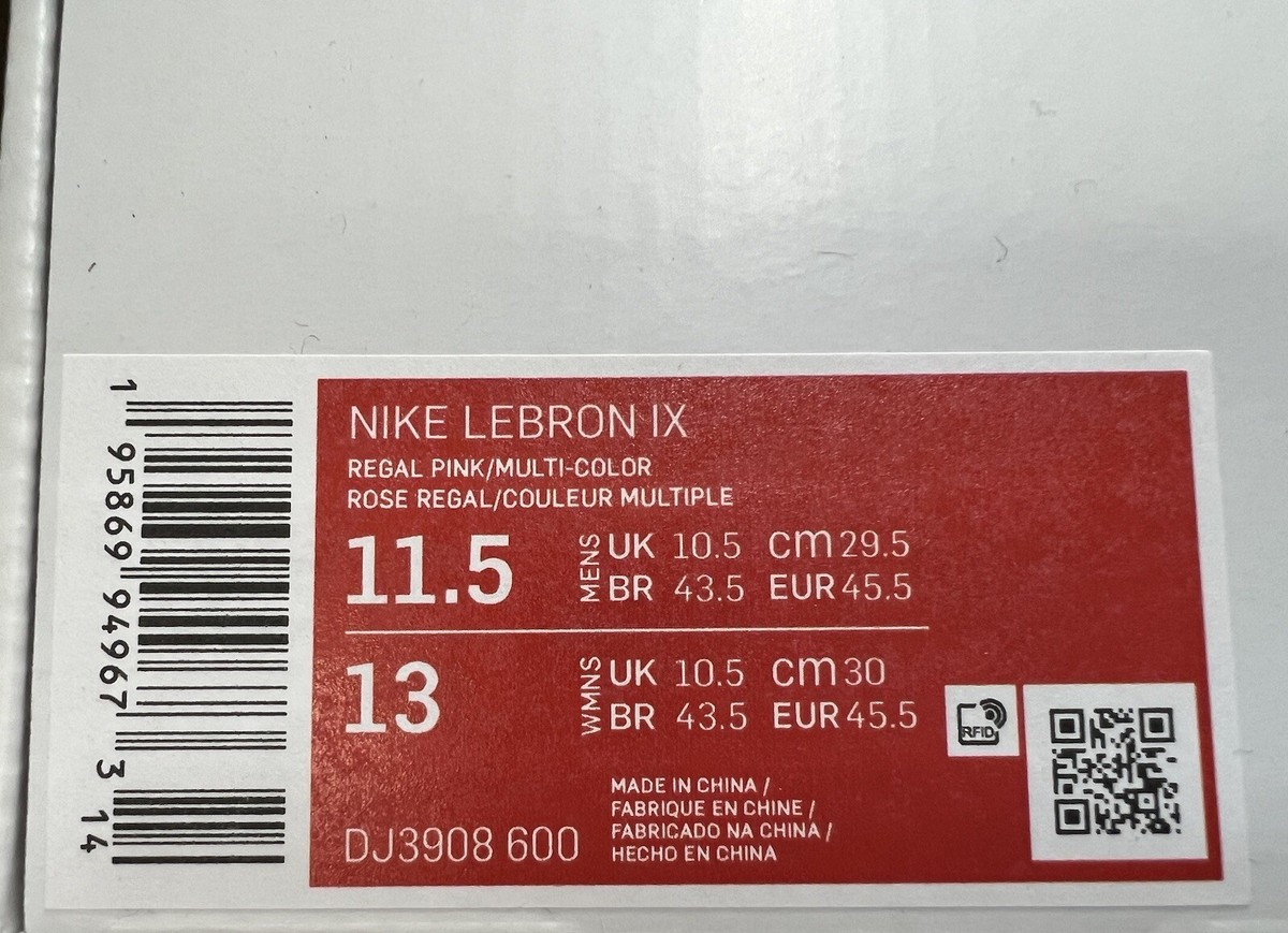 NIKE LEBRON IX 9 REGAL PINK MULTI-COLOR VELVET BROWN KING OF LA