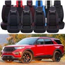For Ford Explorer Suv Car Seat Cover Full Set 5-seat Front Rear Cushion Leather For Ford Explorer Suv Car Seat Cover Full Set 5-seat Front Rear Cushion Leather