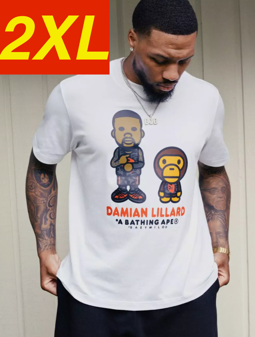 2024 A BATHING APE® x adidas DAMIAN LILLARD DAME9 Bape tee tshirt 