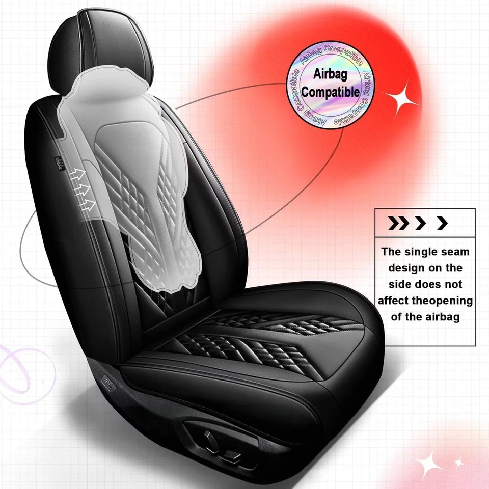 Luxury Car PU Leather 5 Seat Covers Full Set Cushion Black For BMW X3 2011-2017 Foto 3 de 4