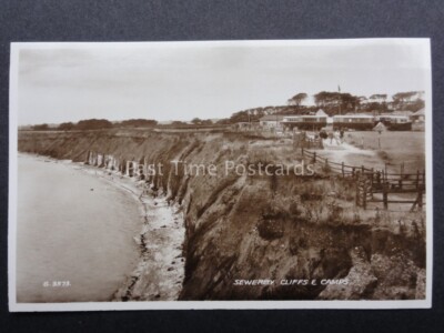 East Riding of Yorkshire: SEWERBY CLIFFS & CAMP um 1935 alte RP Postkarte
