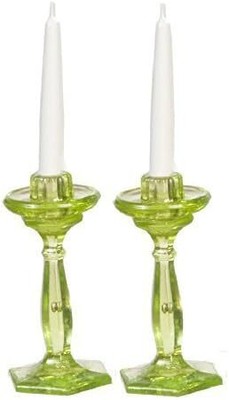 Melody Jane Dollhouse Green Candlesticks Chrysnbon Miniature Dining Accessory