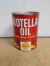 VINTAGE ROTELLA HEAVY DUTY MOTOR OIL COMPOSITE CAN EMPTY 