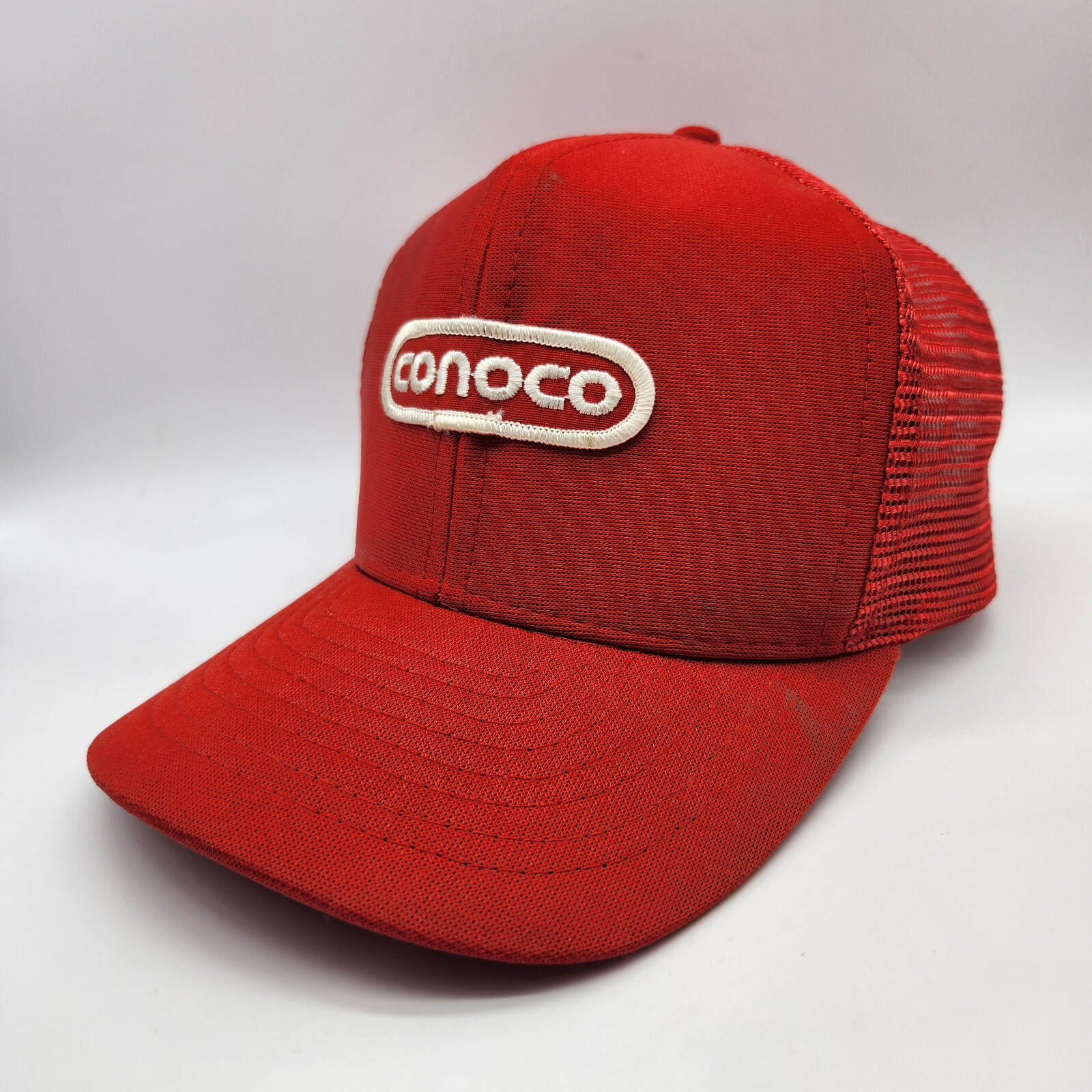 Vintage Conoco Cap Hat Patch Red Snapback Trucker… - image 2