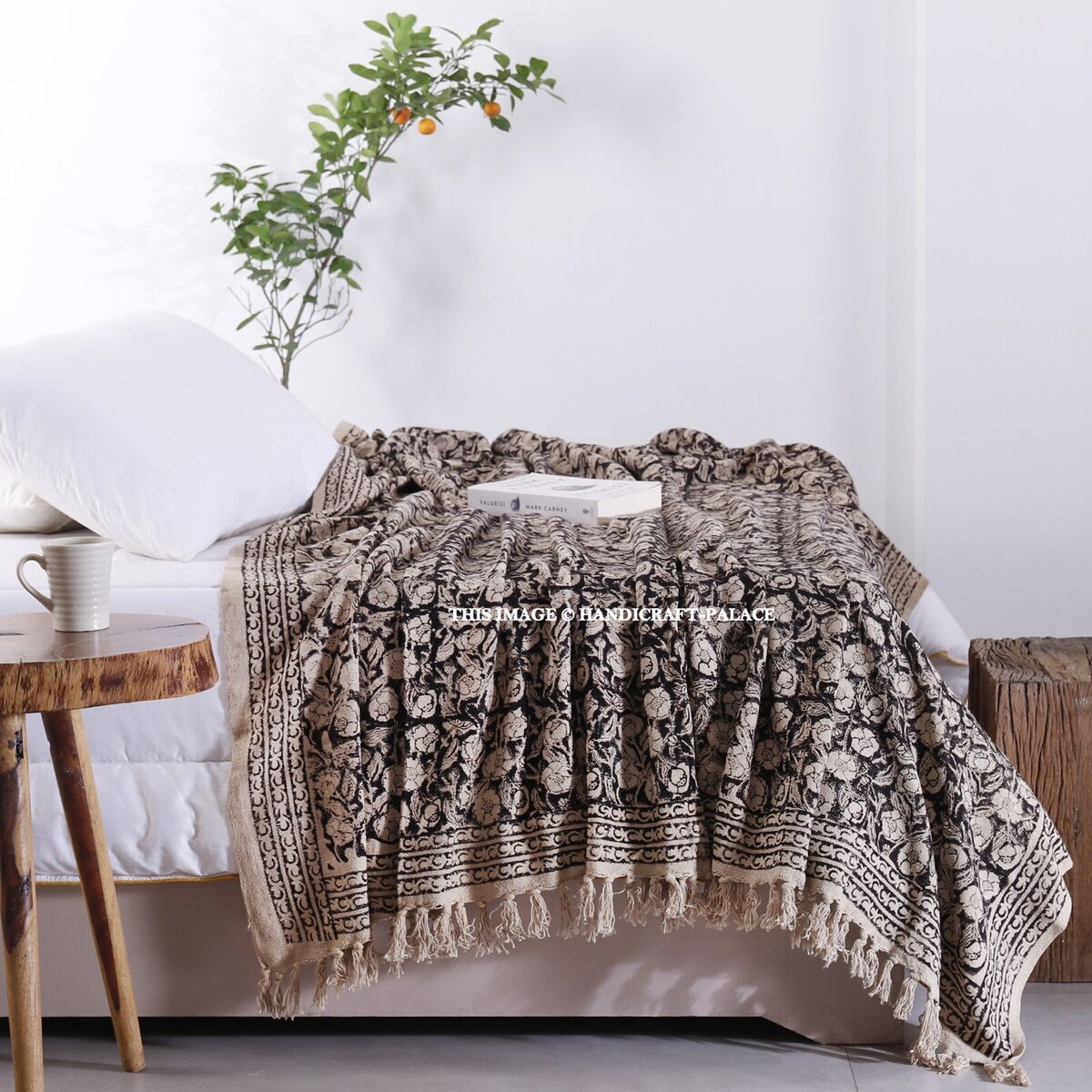 Flower Block Print Throw Blanket Flower Block Print Throw Blanket