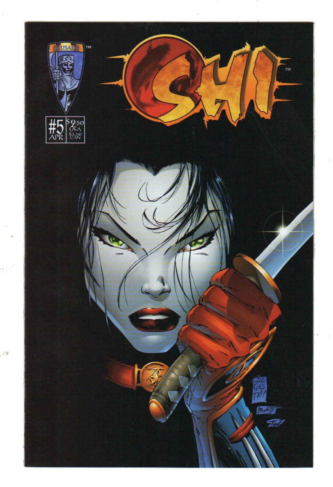 Comic: April 1995 SHI Way Of The Warrior #5 (Alternate Black Cover) - NM