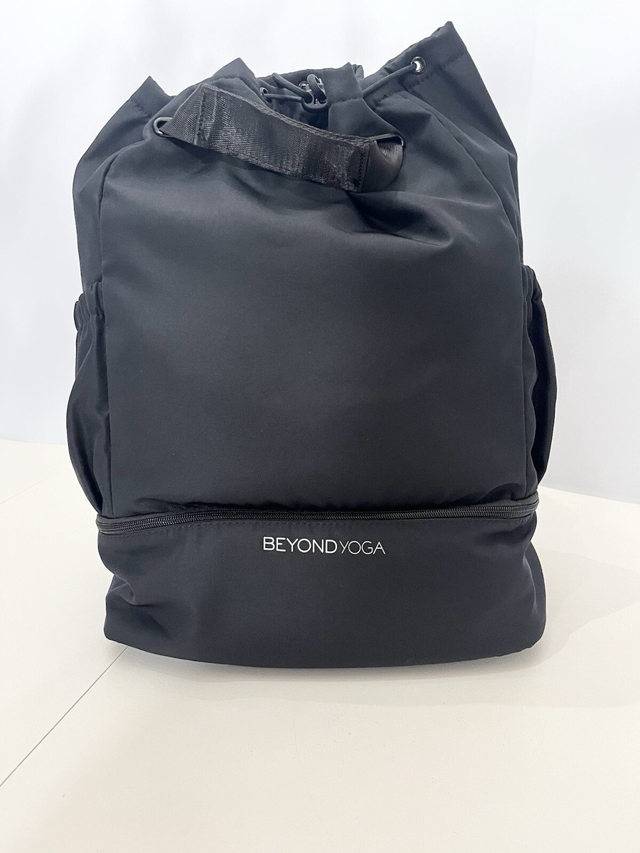 Beyond Yoga Black Backpack Beyond Yoga Black Backpack Bag NWT Lightweight Drawstring | eBay main image 4