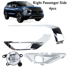 Right LED Fog Light+Cover+Chrome Molding Trim For Mitsubishi Outlander 2022-2024