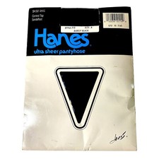 Vintage Pair Hanes 710 Ultra Sheer Control Top Pantyhose Size A Barely Black