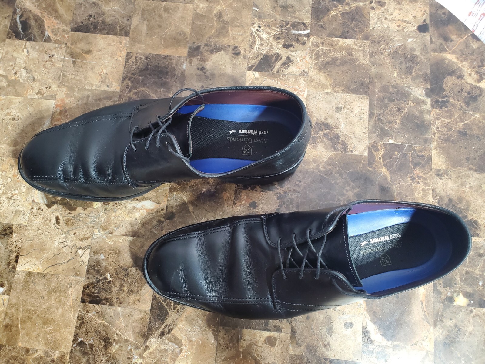 SAOLA Scarpe Allen Edmonds uomo 11 D Road Warriors 1601 punta da bicicletta nera polpaccio USA