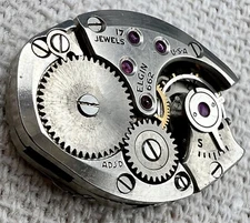ELGIN Grade 662 WATCH MOVEMENT 17J 14mm Watchmaker Parts Repair #W63