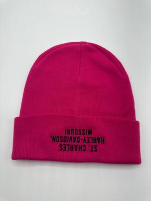 Harley Davidson Logo Knit Beanie Hat Pink One Size | eBay display picture 1
