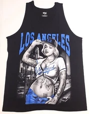 Marilyn Monroe LA Tank Top T-shirt Los Angeles Baseball Men's Vest Black New
