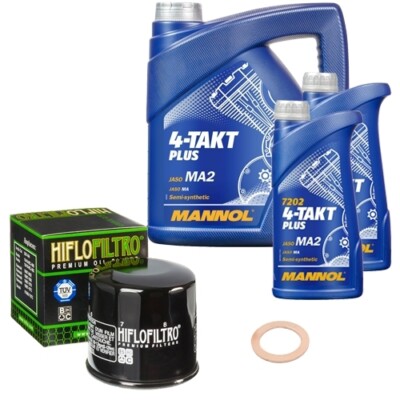 HiFlo Ölfilter Set MN 10W40 6L für Triumph Rocket 2300 III Classic C23XB Bj.2007