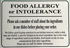 Food Allergy Intolerance Metal Sign Safety Notice Poster Shop Cafe Pub Bar A4A5