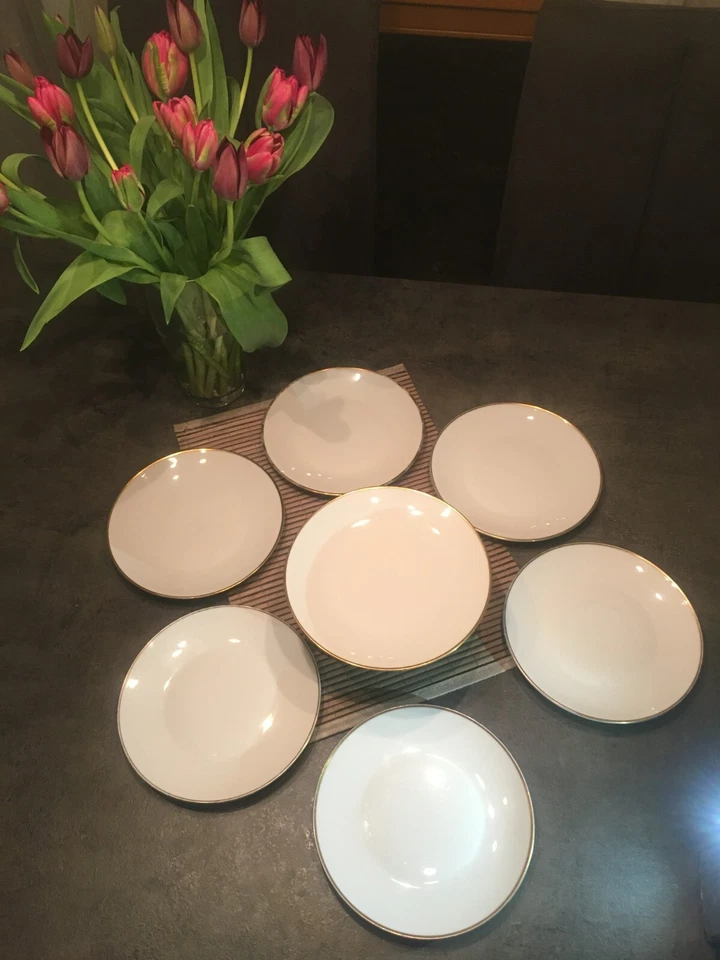 Frühstücksteller Kuchenteller Rosenthal Form 2000 weiß Goldrand Ø 19,5cm alt Top