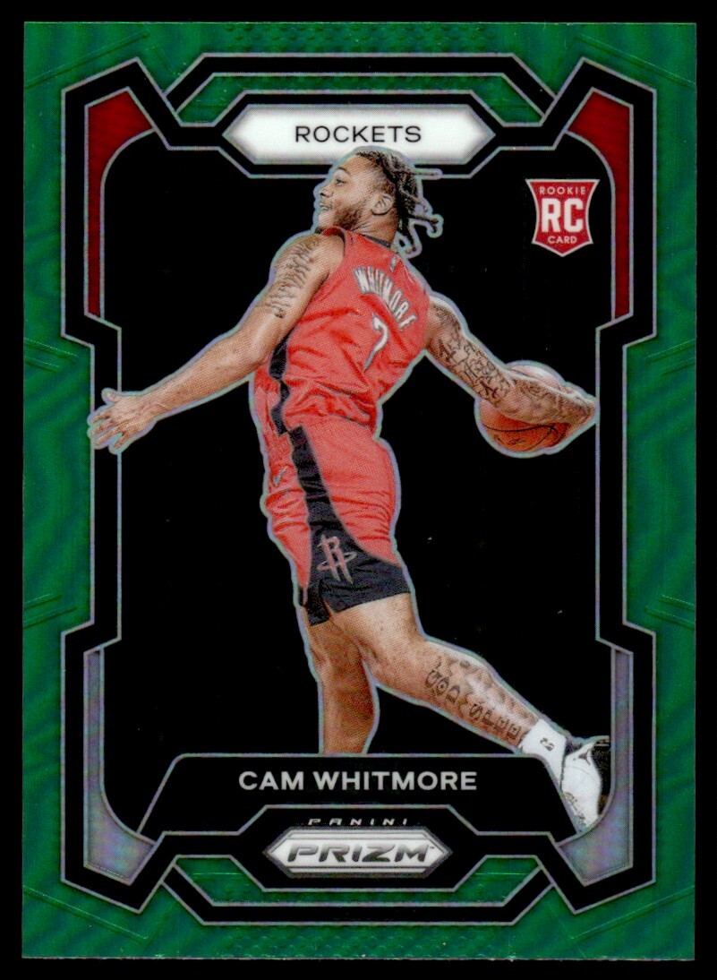 2023-24 Panini Prizm Prizms Green Cam Whitmore Rookie Houston Rockets #129