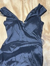 Escape Evening Gown Black Women 12 Zip Shoulder Split @j