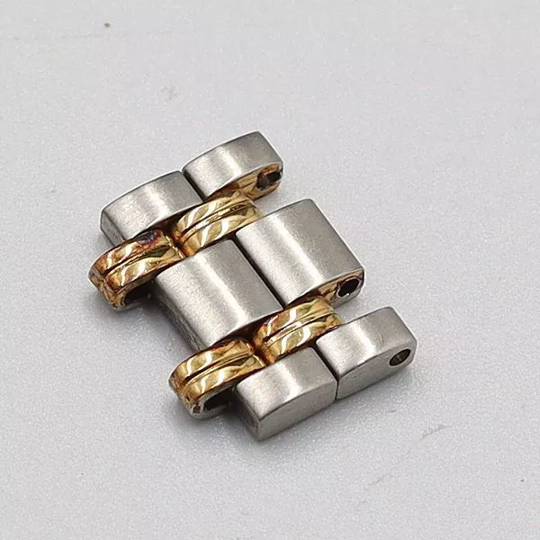 Bracelet montre femme Gucci authentique 2 maillons connectés pièces argent/or 12 mm