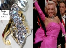 ANELLO CLUSTER 40s <MARILYN MONROE> BRILLANTI, CM2,8x1,5 , PLATINO-ORO GIALLO !
