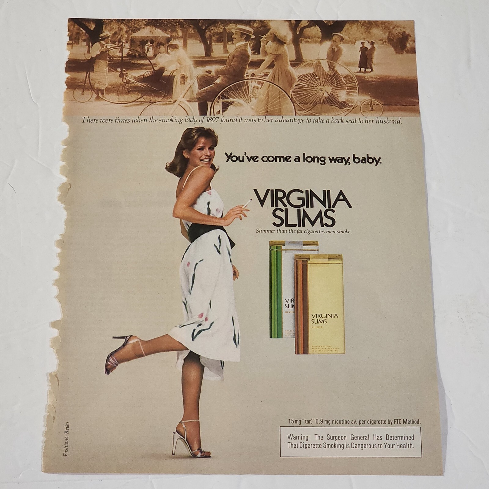 1975 Print Ad Page - Virginia Slims Cigarettes CHERYL TIEGS Woman Australia