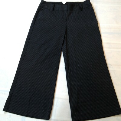 EXPRESS DESIGN STUDIO ''Editor'' Striped Low-Rise Cropped Dress Pants Women's 2