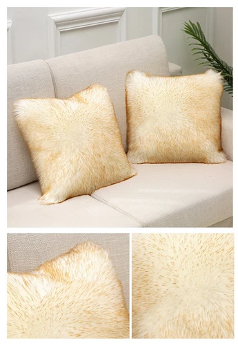 Luxury Faux Wool Plush Soft Fluffy Cushion Cover Pillow Cases Sofa Home Decor AA - Picture 7 of 39