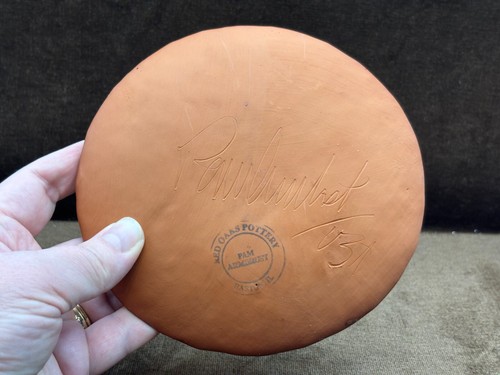 Piatto ciotola invernale Pam balestra rosso rovere rosso ceramica renna 6" firmato - Foto 7 di 13