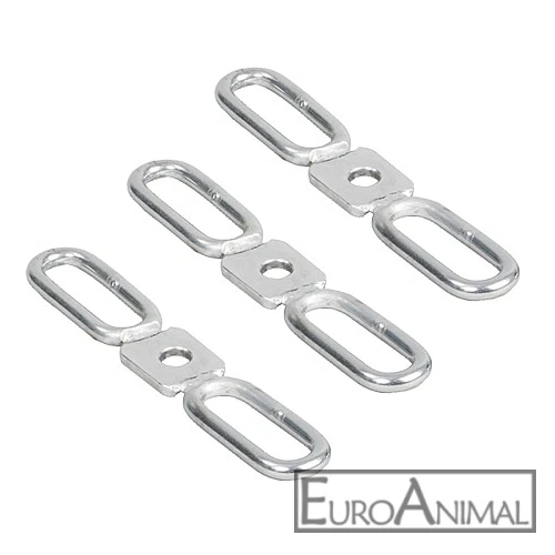 MARKENLOS Einhängelaschen 2-fach 3 Stück, für T-Pfosten-Isolatoren m. Stift; PATURA