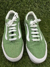 Rare Vans Sneakers Four Leaf Clover Shamrock White Green Men 4 Women 5.5