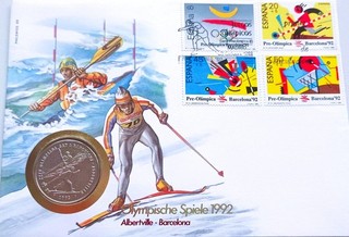 Andorra 2 Diners 1987 Münze Olympische Spiele 1992 Barcelona Albertville Olympia