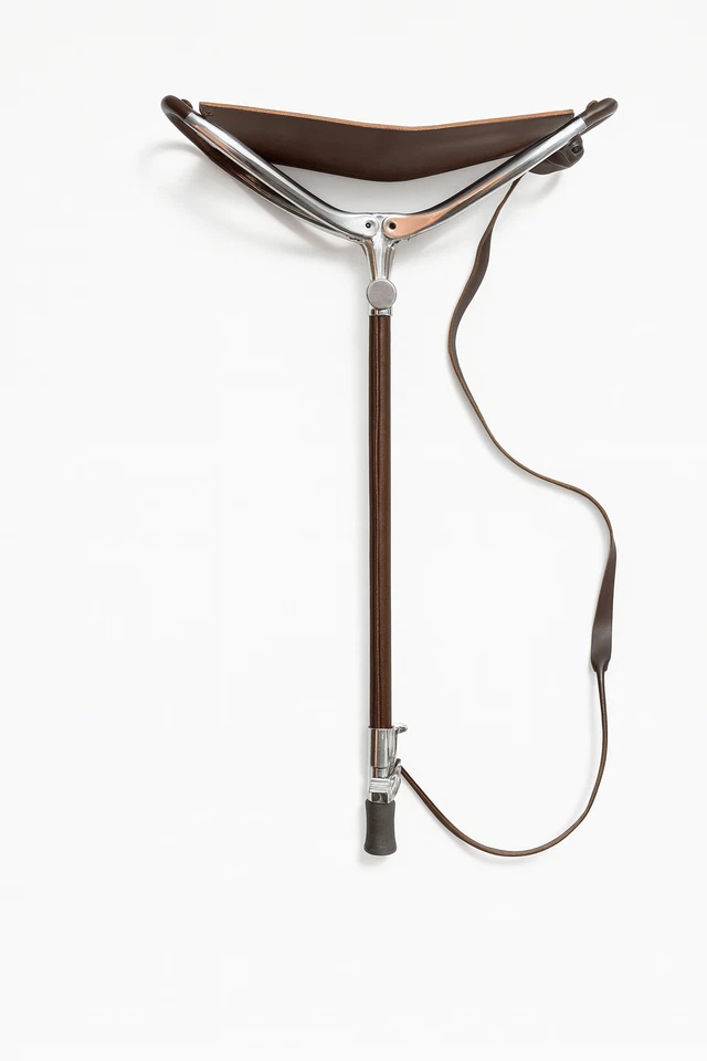 Strong Leather Folding Stool – Shooting Seat, Horse Stick Racing Chair, Outdoor - Image 2 of 4