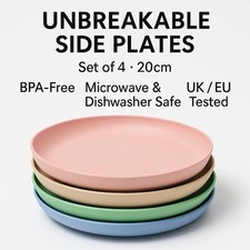 4 Unbreakable & Colourful Side Plates
