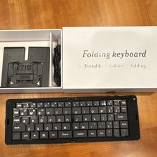 Folding Bluetooth Keyboard Portable Black QWERTY English