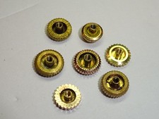 Lot de 7 couronnes de chronographe Landeron filetage 140 diamètre 5.2mm à 6.8mm