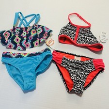 Girls XS 4 5 Swimsuit Bikinis Set Of 2 Aztec Print