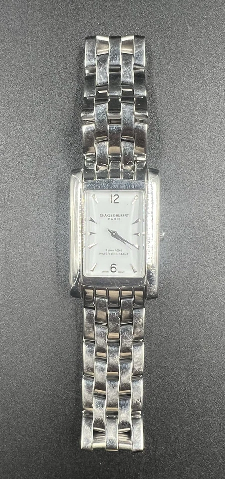 Charles Hubert Paris 25MM Stainless Steel Quartz Watch 3666W/M 30M (Non-Running) - image 3 of 4