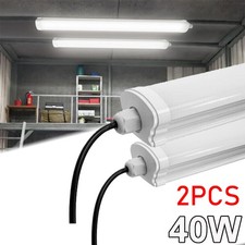 2xLED Batten Tube Light 4FT 40W LED Ceiling Light Waterproof Office Kitchen Shed