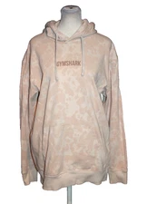 Gymshark Hoodie Women's Size Small White Pink Camo Sweatshirt