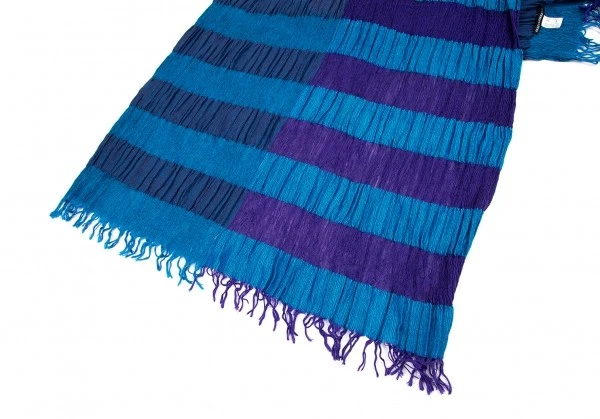 ISSEY MIYAKE HOMBRE Seda Lana Bicolor Flecos Estola (K-125139) Foto 3 de 4