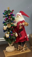 Santa On Base With Decorated Tree