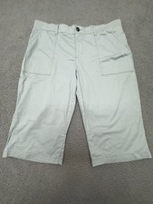 Lee Womens High Rise Relaxed Fit Skimmer Capri Shorts Beige Size 18 Medium