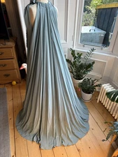 Kalita 100% Silk Maxi Dress sage green S/M RRP £895 Handmade Bali Luxury