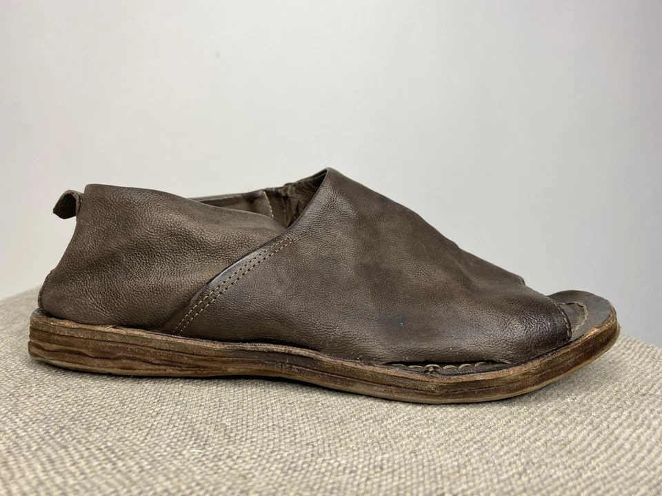 A.S. 98 Reiley Leather Sandals Brown Women's 38 US 7.5 8 Crossover Wrap Flat - Image 3 of 4